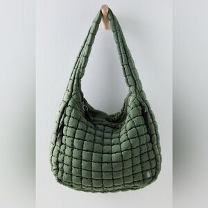 Free people Quilted carryall bag Washed sage
